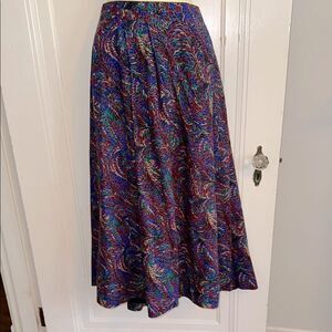 Vintage 80s/90s Multicolored Fully Lined Midi Skirt